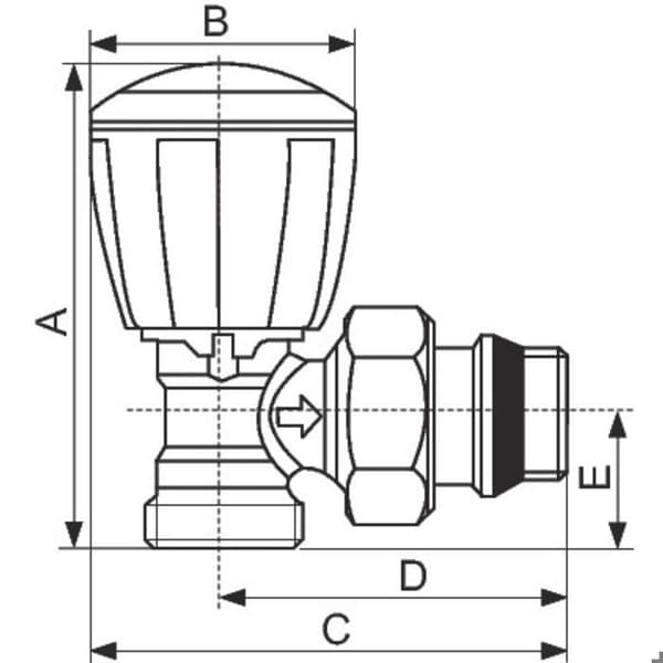Radiatorventil hörnserie borrning r431 tg - Giacomini