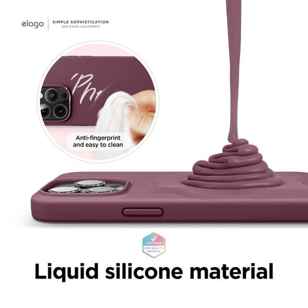 Elago Premium Silikonfodral för iPhone 13 Pro Max Lila - MagSafe Bumper, Stötskydd