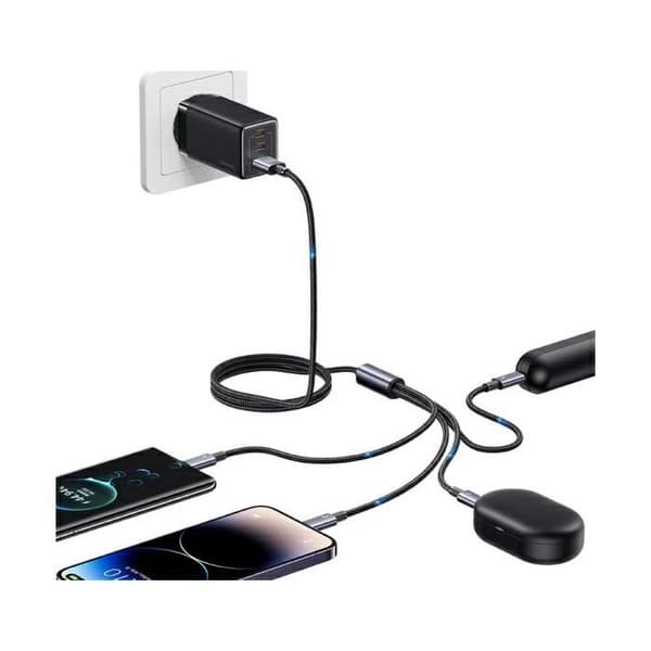 USB-kabel 4 i 1 USB-C/Lightning/Micro USB 15 W 1,2 m USAMS