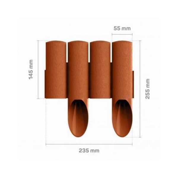 Trädgårdsstaket - CELLFAST - Standard - Tegelröd - 25,5 cm hög - 2,3 m lång