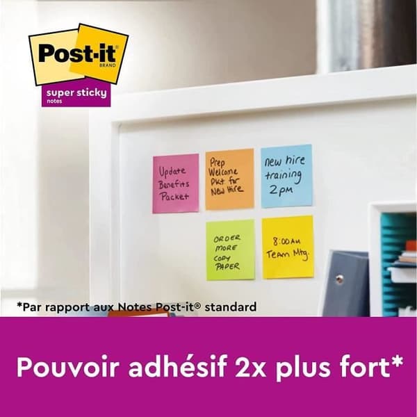 Klibbig anteckningsblock - Post-it - Super Sticky Notes - 48 x 48 mm - Lekfull Kollektion - 90 ark