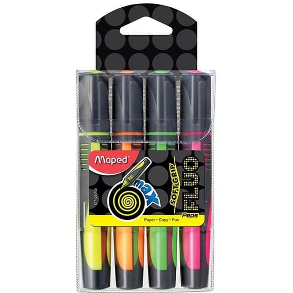 Påse med 4 highlighters MAPED Fluo Peps Max