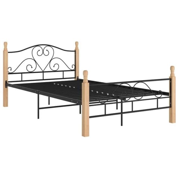 vidaXL Sängstomme Svart Metall 120x200 cm