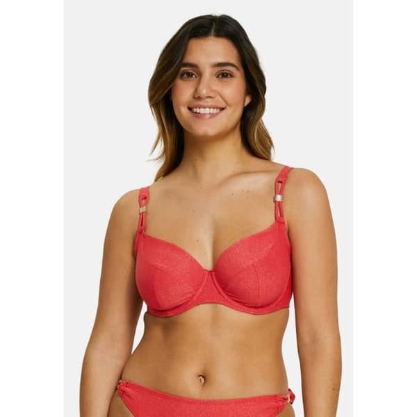 Sans Complexe Bikinöverdel BASK IN BLISS röd – tre delar, byglar, lurex