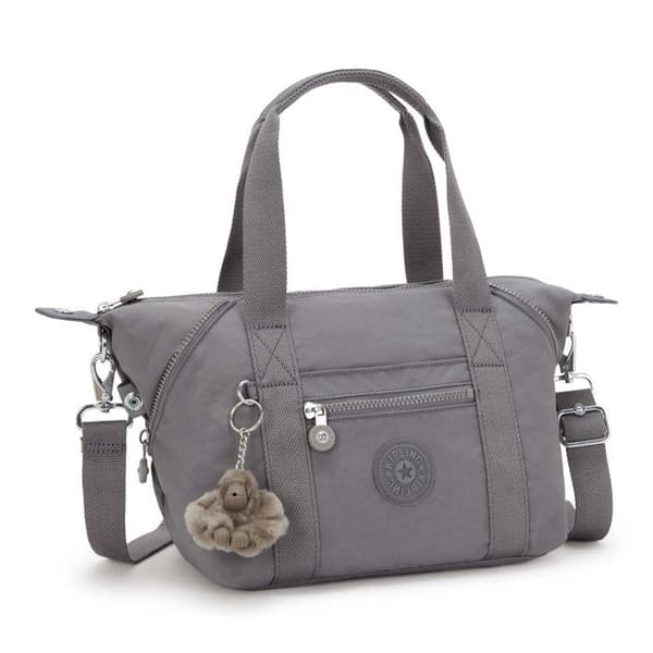 Kipling Basic Eyes Wide Open Art Mini Handbag — handväska grå Inviting Grey 35×22×18 cm