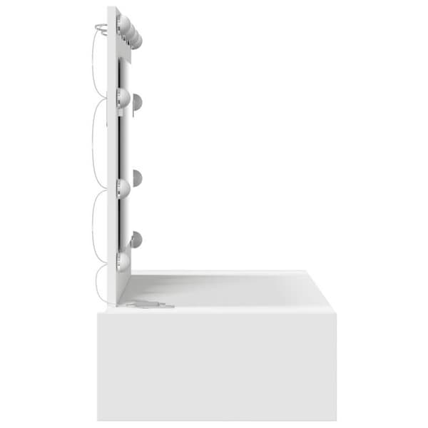 Väggmonterat sminkbord - Vit - Inbyggda LED - MDF-trä - Modernt stil