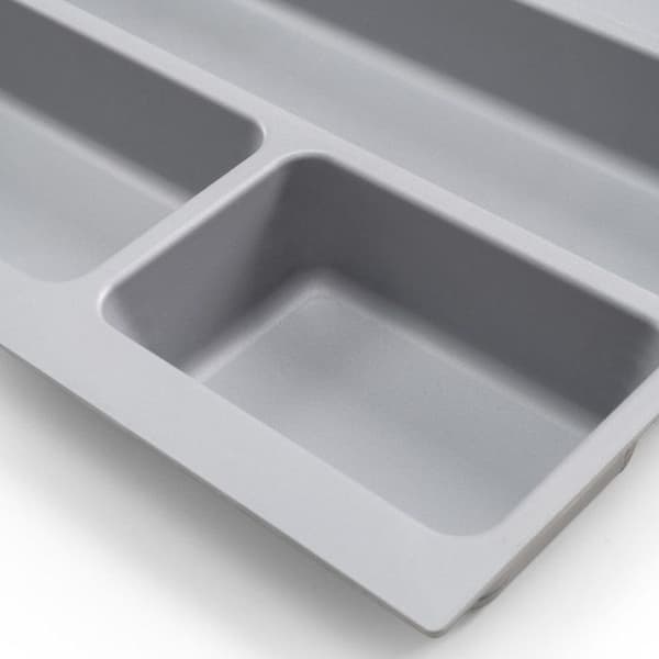 Bestickbricka - Emuca - Optima Universal - 600 mm - Grå plast - Klippbar