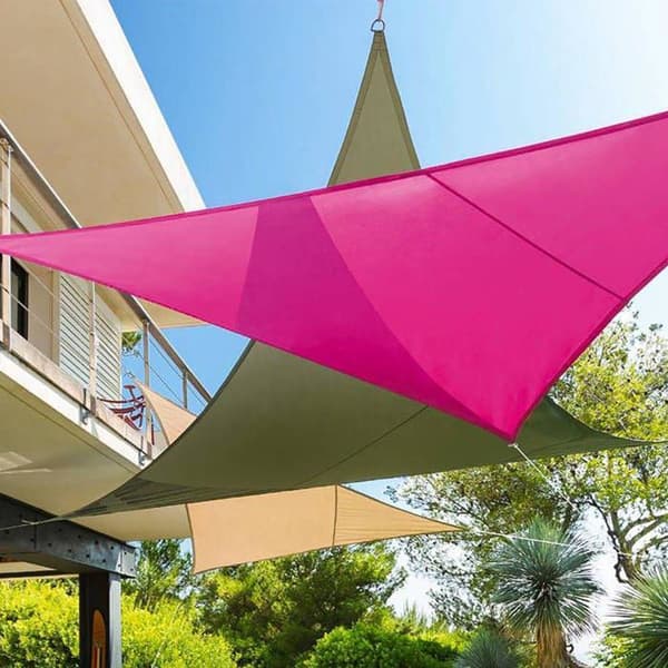 Triangulär skuggduk "Curacao" grå 3x3x3m i polyester - Hespéride