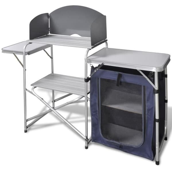 Fällbart campingkök i aluminium med vindruta