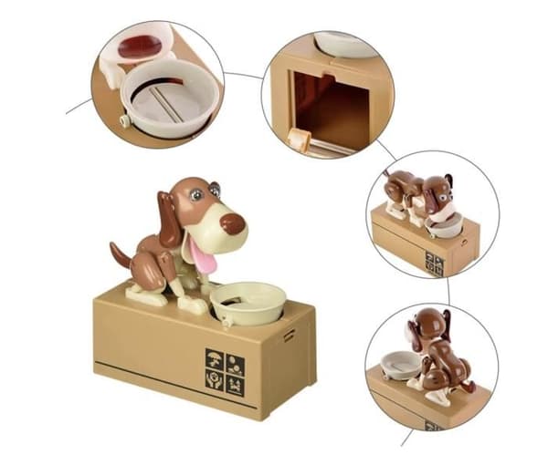 Spargris - WINKEE - Styckätande Hund - Plast - Rund - Barn