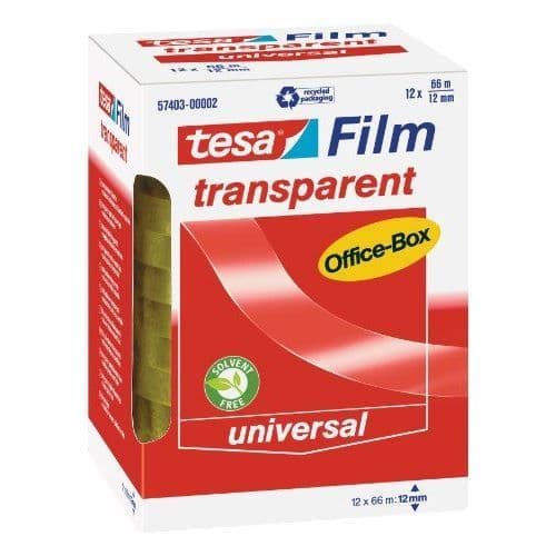 Tejp - TESA - 57403-00002-00 - 66 m - 12 mm - Transparent