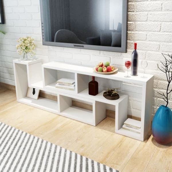 vidaXL Dubbel L-formad TV-möbel Vit 243066