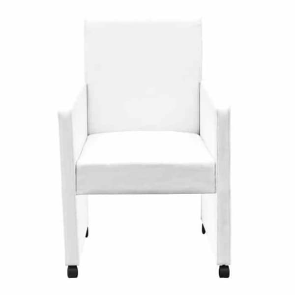 vidaXL Matstolar set om 2 vit konstläder 60347