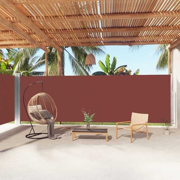 vidaXL infällbar sidomarkis Brun 200x1000 cm 318045