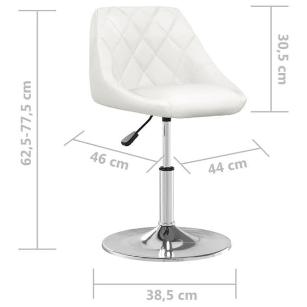 vidaXL Matstolar set om 2 vit konstläder 335159