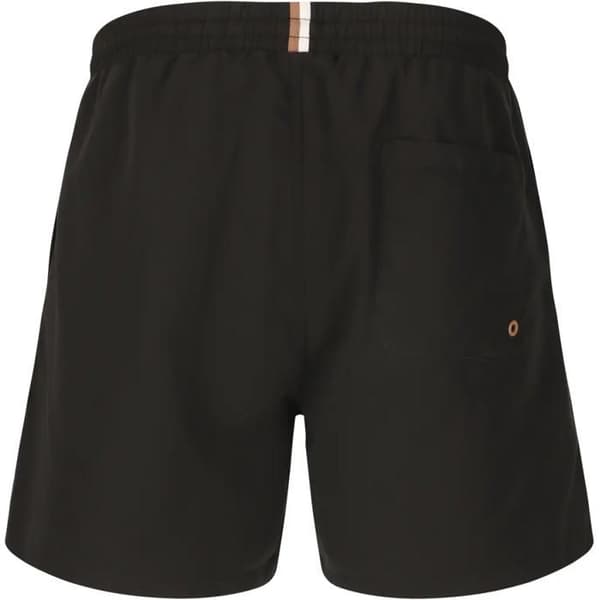 Badshorts med Nou Veritas-logotyp