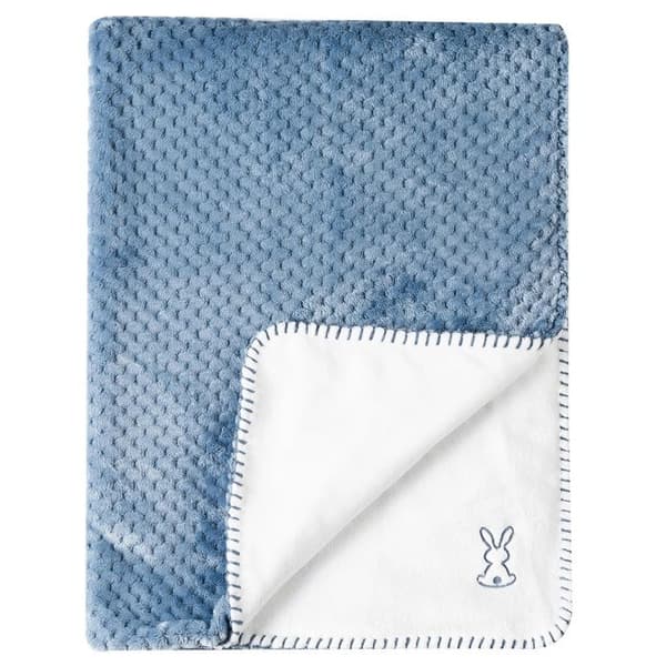 NATTOU Babynestfilt Lapidou - 25 x 34 x 5 cm - 100 % polyester - Blå och vit