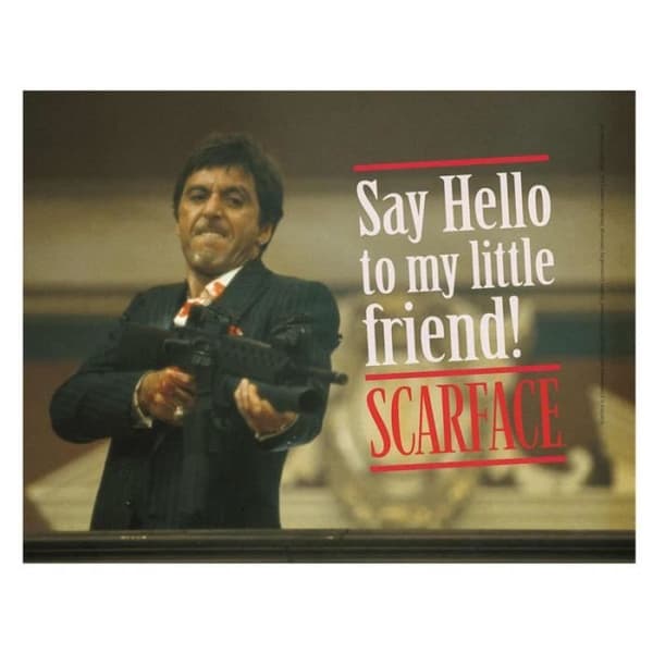 Glasaffisch - Scarface Say Hello - Rektangulär - Nutida - Väggdekoration