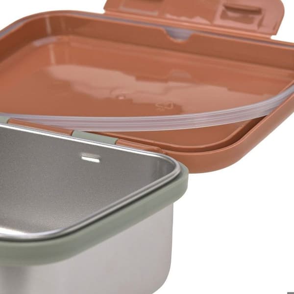 Lunchbox - Lässig - Happy Prints - Inox - Karamell - Barn - Rektangulär
