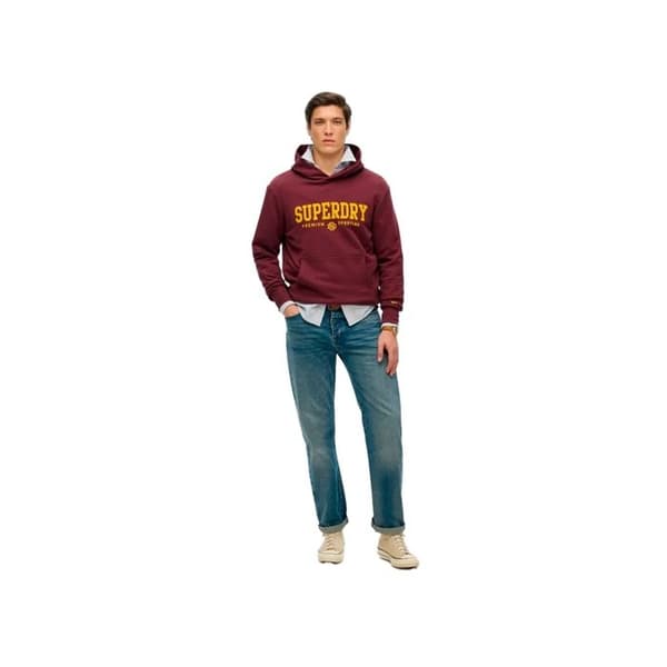 Sweat Superdry Herr Core Sport Bordeaux Bomull