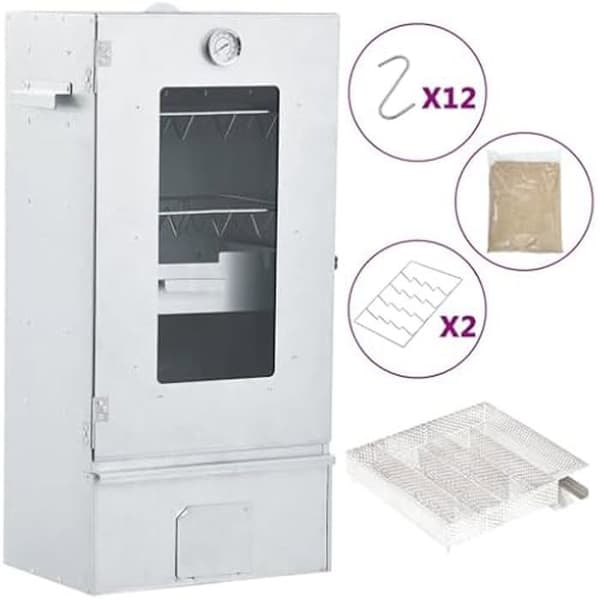 Rökbox för BBQ - VIDAXL - Kallrökare - Stål - Utomhus - Silver