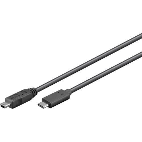USB-kabel - MICRO CONNECT - USB3.1CMB505 - 0,5 m - USB C till Mini-USB B - Svart