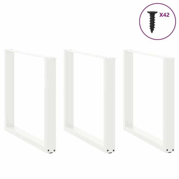 vidaXL U-formade matbordben 3 stycken Vit 80 x (72-73) cm Stål 4013205
