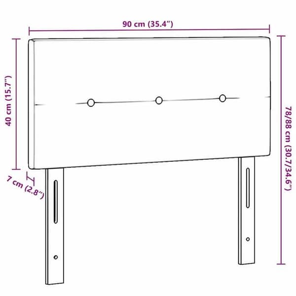 vidaXL Sänggavel Ljusgrå 90 cm Sammet 42007131
