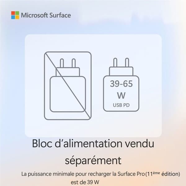 Hybrid PC Microsoft Surface Pro 11:e utgåvan Copilot+ Snapdragon® X Plus 16 GB RAM 256 GB SSD Platinum