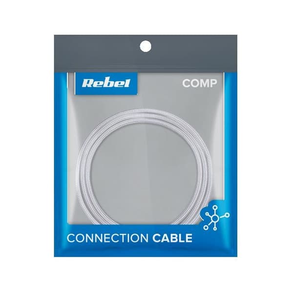 USB-kabel till USB Type-C Rebel 1 m - Snabbladdning och synkronisering - Vit