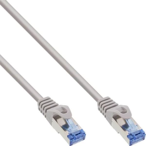 INLINE patchkabel RJ45 hane–hane 20 m CAT6a SFTP PiMF skärmad halogenfri grå