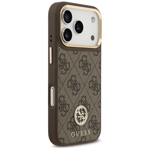 Coque Guess Hardcase 4G Strass Logo MagSafe för iPhone 17 Pro - Brun