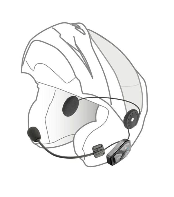 Interphone Intercom UCOM3 Bluetooth 5.1 - motorcykelkit, mikrofon, 10h autonomi, USB-C, vattentät (svart)
