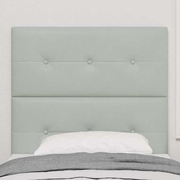 vidaXL Sänggavel Ljusgrå 80 cm Sammet 3337789