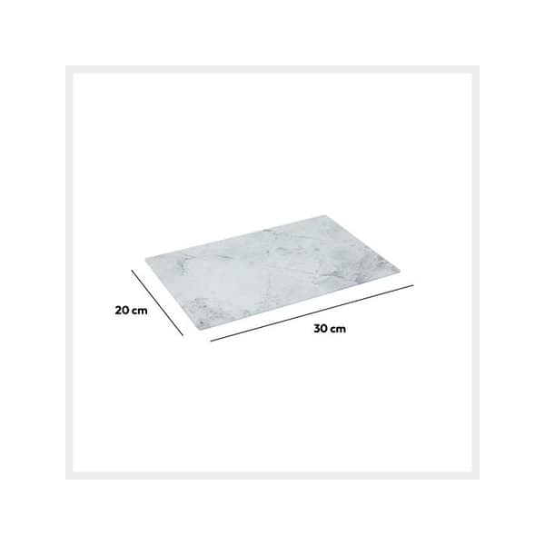 Skärbräda glas 30x20cm vit marmor effekt - 5 five simply smart