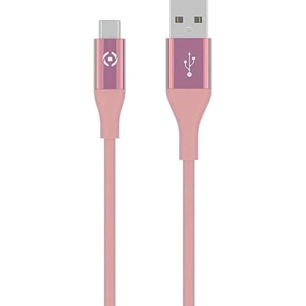USB-kabel - CELLY - Micro - Rosa - 1m - Datasykronisering och laddning