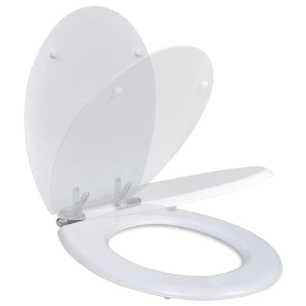 vidaXL Toalettsits MDF Soft Close Lock Vit