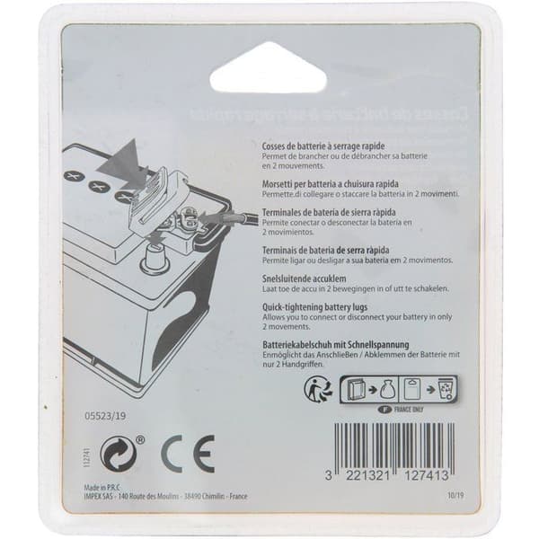 Set med 2 batterikontakter - XL TECH - snabbåtdragning (+) (-)