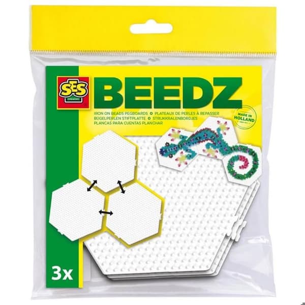 3 kopplingsplattor hexagon för strykpärlor