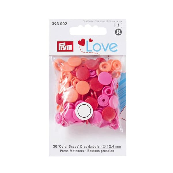 Tryckknappar - PRYM - D'Amour De Prym - Röd polyester - 12,4 mm - Tvättbar i 60°