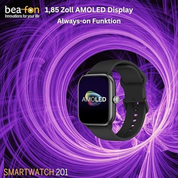 Smartwatch - BEAFON - 201 - AMOLED-skärm 1,85 cm - GPS-kompatibel - Röstassistent Alexa