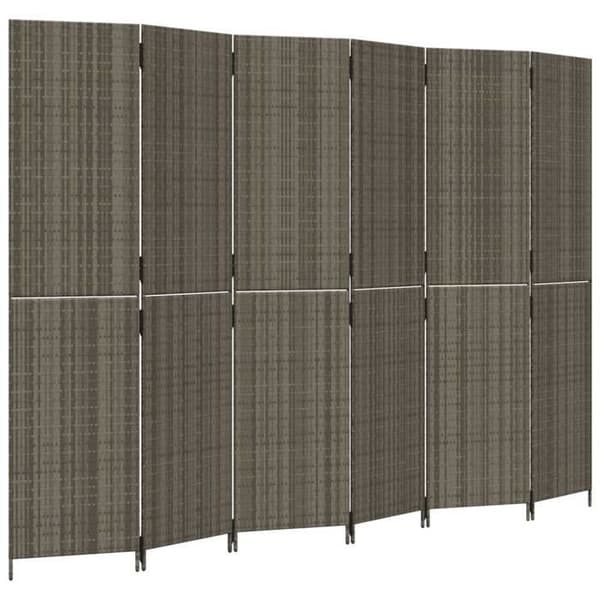 vidaXL Room Divider 6 Panels Grå Hartsrotting 365370