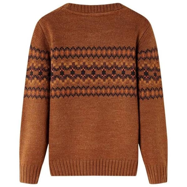 Pull-over i stickad design för barn cognac 92/104/116/128/140