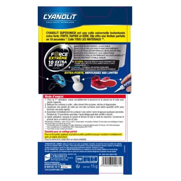 Reparationslim - CYANOLIT - Super unick instant pro - 20 g - Hög styrka - Snabb fixering