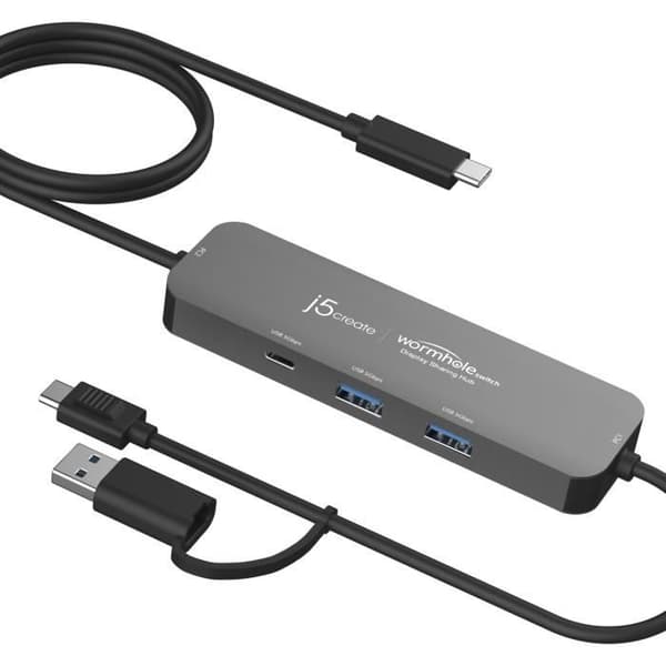 Skärmdelningshub - J5CREATE - JCH462-N - 2 portar (2 PC) - Multi-touch / gester / stylus - KVM grå