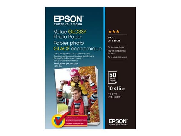 Fotopapper - EPSON - 100 mm x 150 mm - Blank - 50 Ark