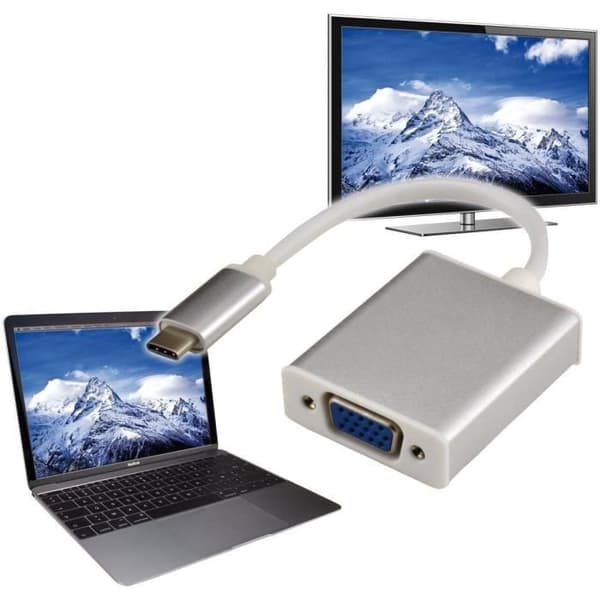 MCL Videokabel - 22 cm USB/VGA - För videoenhet, MacBook, TV, dator, projektor