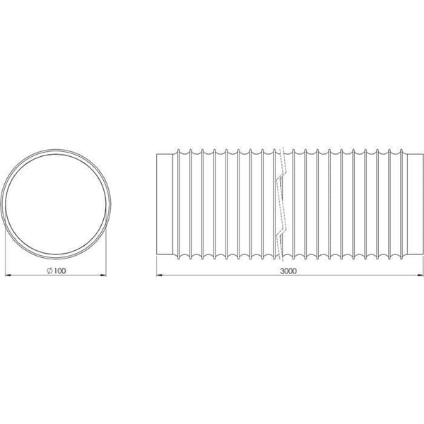 AERATOR - LIRAST - Ventilationsrör - Flexibel PVC - 3 m - 100 mm