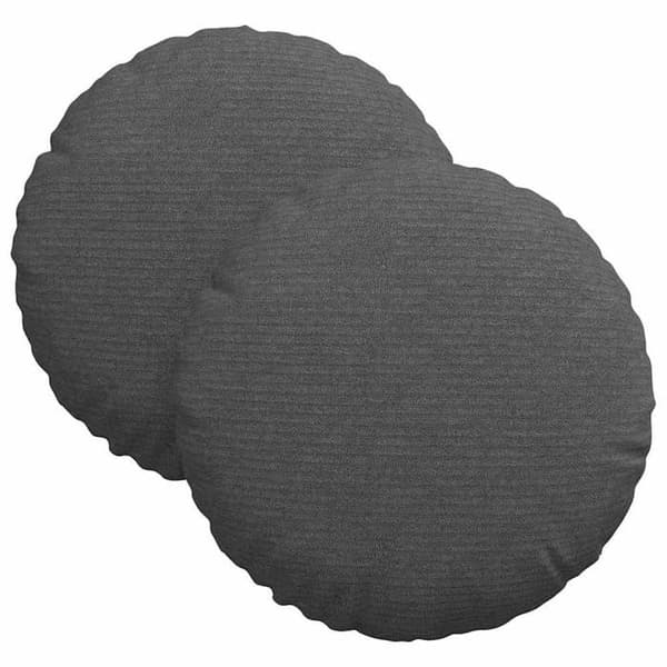 Runda sitskuddar - vidaXL - Mörkgrå - Ø 30 cm - Avtagbart överdrag - Vadderad sammet - Polyesterfyllning