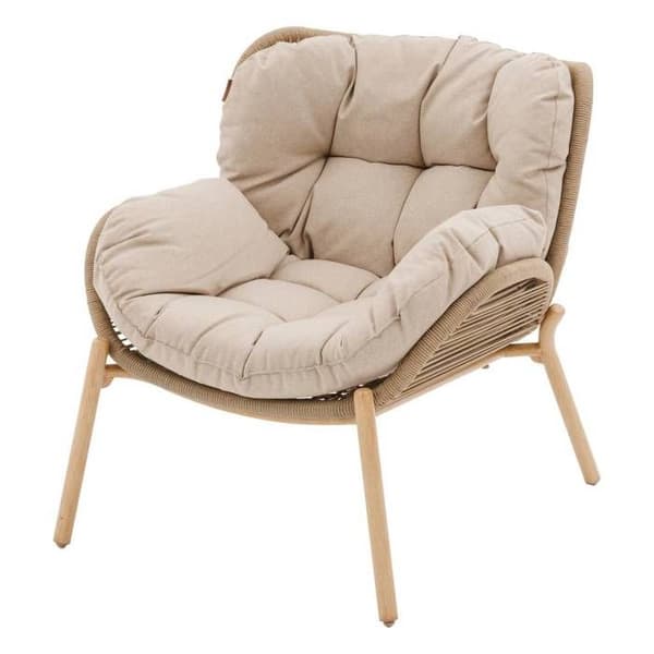 Trädgårdssoffa "Meloane" beige stål och polyester - Hespéride